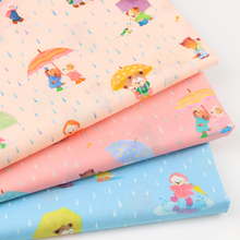 日本进口yukiemon松浦60支纯棉布料下雨天柔软透气可爱印染服装布