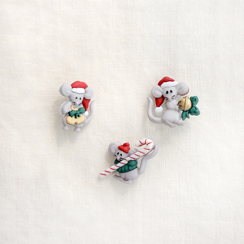 美国进口Jesse james纽扣徽章 服装拼布模型娃衣迷你装饰扣圣诞鼠