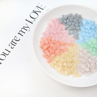 果冻树脂纽扣衬衫 饰 扣彩色DIY手工碗形扣毛衣外套百搭扣子配件装