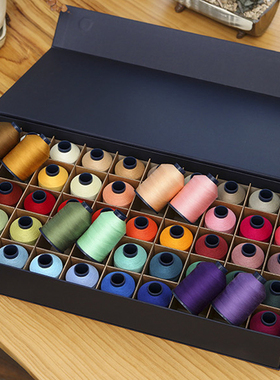 进口彩色缝纫线100色手工机彩线衣服包包布艺暖色系1700m家用韧性