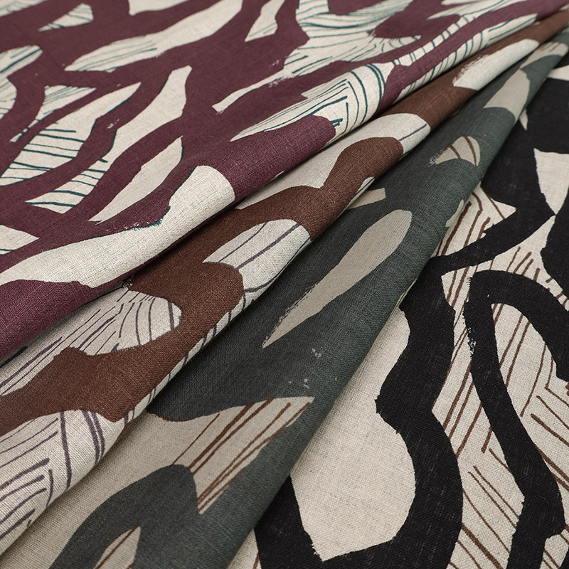 日本hokkoh进口亚麻面料抽象图形软舒适手工上衣连衣裙素色麻布料,居家布艺,海绵垫/布料/面料/手工diy,淘宝优惠券,粉丝福利购,淘宝优惠卷