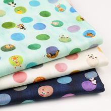 日本进口yukiemon松浦天竺针织棉布料水彩星球柔软透气卡通服装布