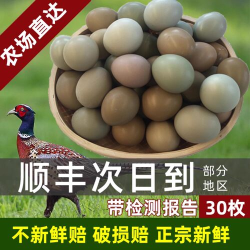 野鸡蛋30枚小孟农场新鲜山鸡蛋七彩山鸡蛋土鸡蛋新鲜顺丰包邮-封面
