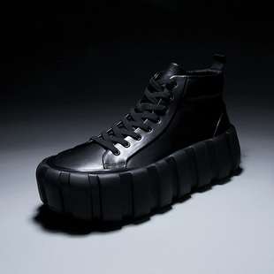 2025冬季 加绒高帮马丁靴男真皮厚底增高透气舒适百搭简约休闲短靴