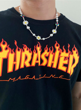 笑脸小雏菊反战太阳花短款锁骨链