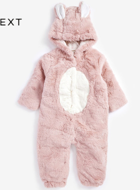 宝宝连体棉服英国NEXT童装新生儿冬季加厚保暖棉袄婴儿包脚连体衣