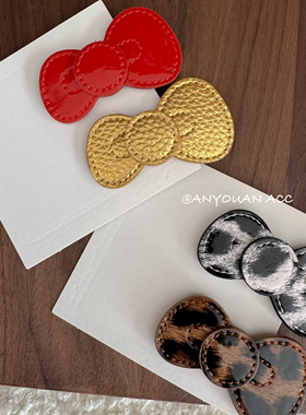 真皮哒～高品质手工蝴蝶结发夹女童甜美额前刘海夹高级质感发饰