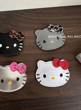 kt控～手工皮质大号猫咪bb夹可爱真皮大头凯蒂发夹刘海夹少女发饰