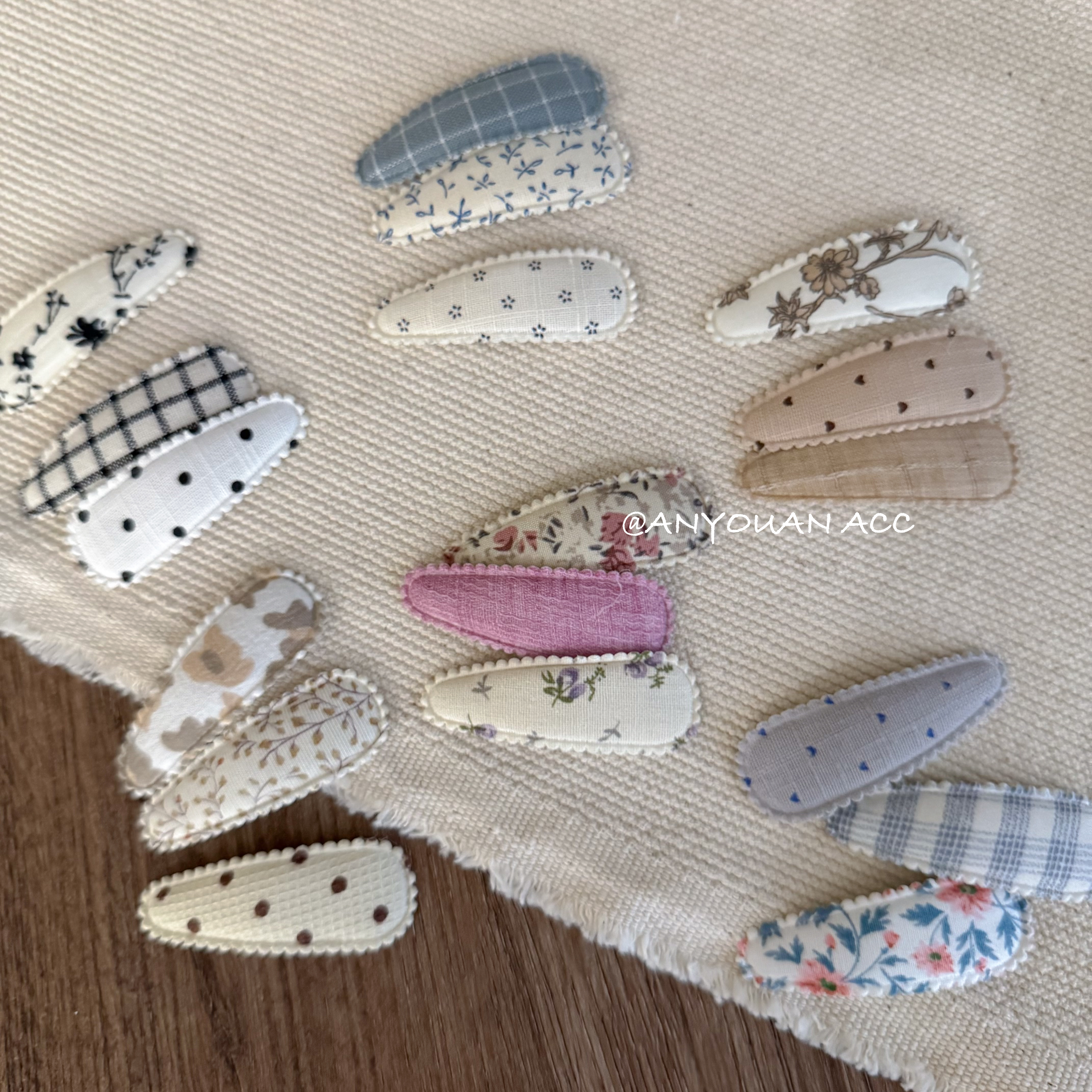 幼儿园实用小发夹北欧碎花简约百搭发夹可爱女宝边夹刘海夹