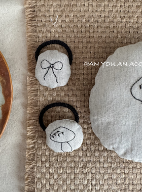 巨可爱～蘑菇小兔女孩小众设计感发绳高弹扎马尾头绳丸子头发饰