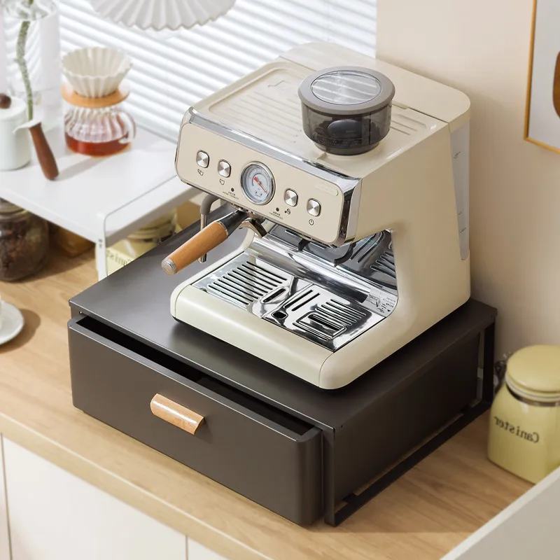 DecoHub中古风咖啡机置物架桌面抽屉式马克杯餐桌防尘杯子收纳盒