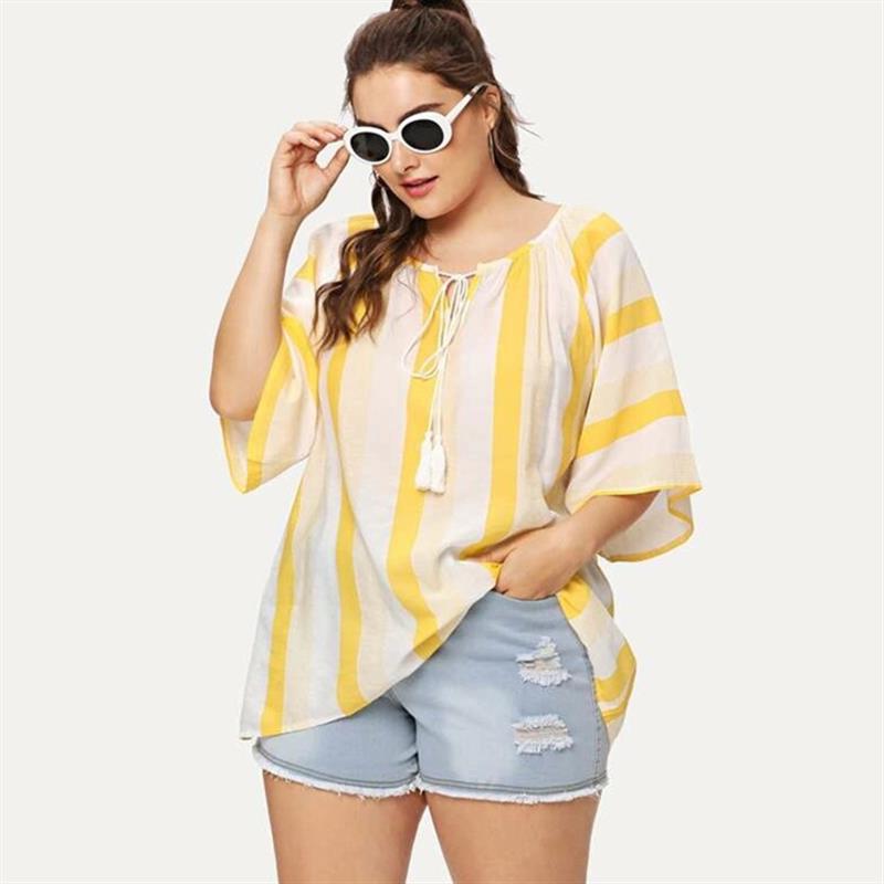 2024 Summer Plus Size Ladies Shirts Women Blouse Loose Tops