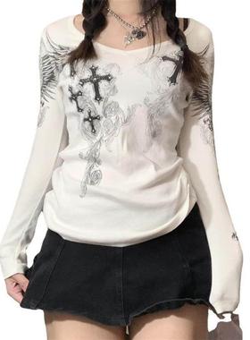 Long Sleeve Tops y2k Women Clothes Fairycore Grunge Tee女装