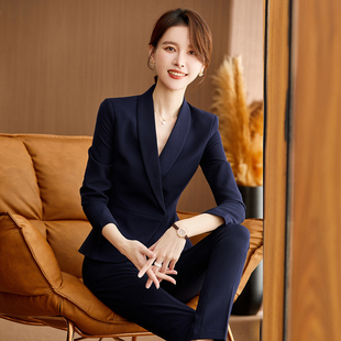 秋 女高级感西两件套气质女神范服务员工作服装 展会议时尚 职业套装