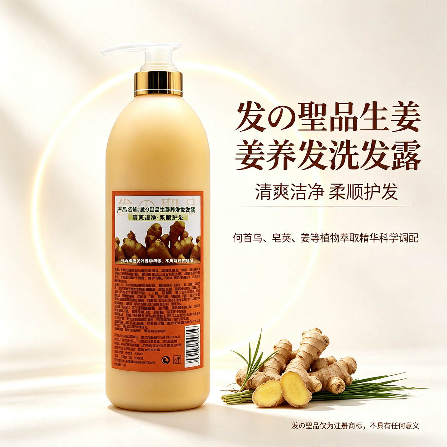 生姜控油去屑养发洗发露1L洗发乳