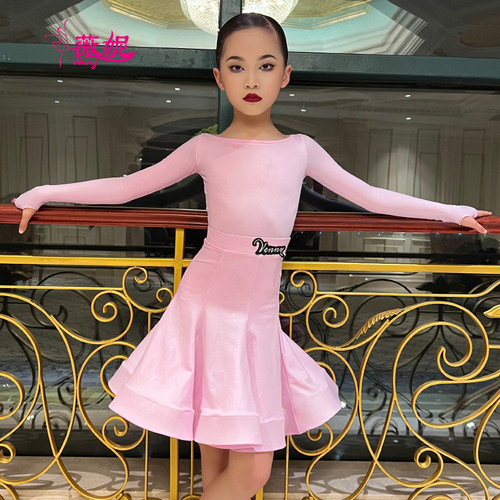 薇妮拉丁舞分体比赛服女儿童夏季