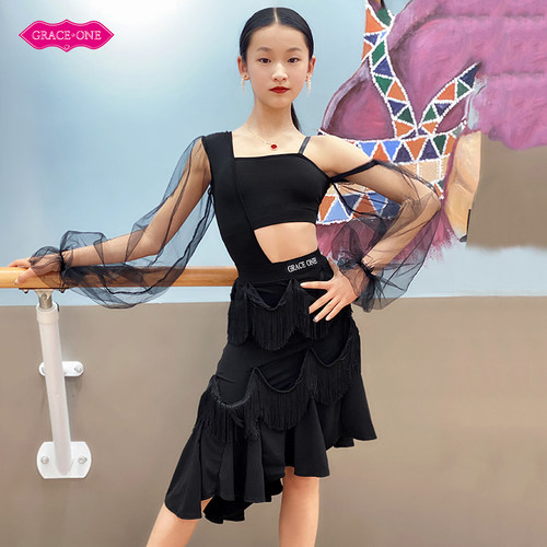 拉丁舞网红套装女专业分体练功服