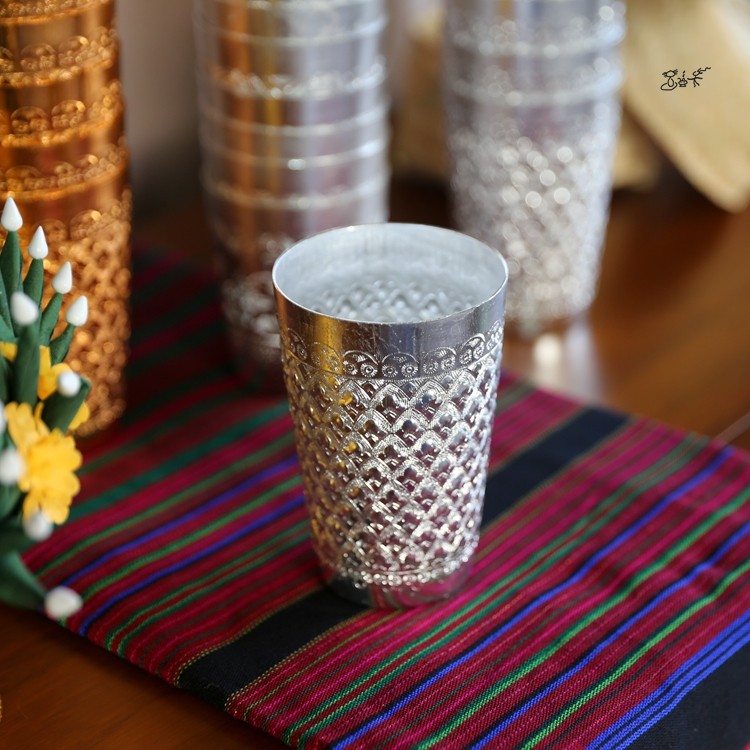 赛笼水杯 铝制泰国产轻巧饮水啤酒冷饮杯330ml东南亚餐具户外杯