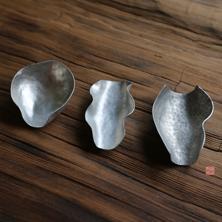 喜余纯锡茶则民间良品原创小茶撮