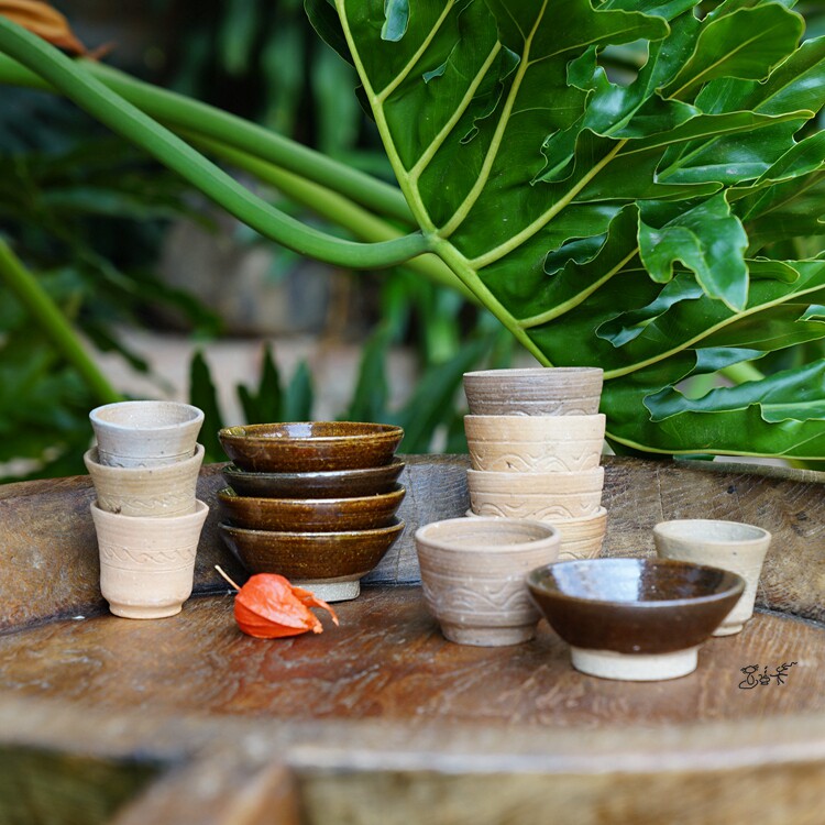 阿春茶盏 澜沧龙窑柴烧品酒复古茶具安全陶云南匠人手作品茗土碗