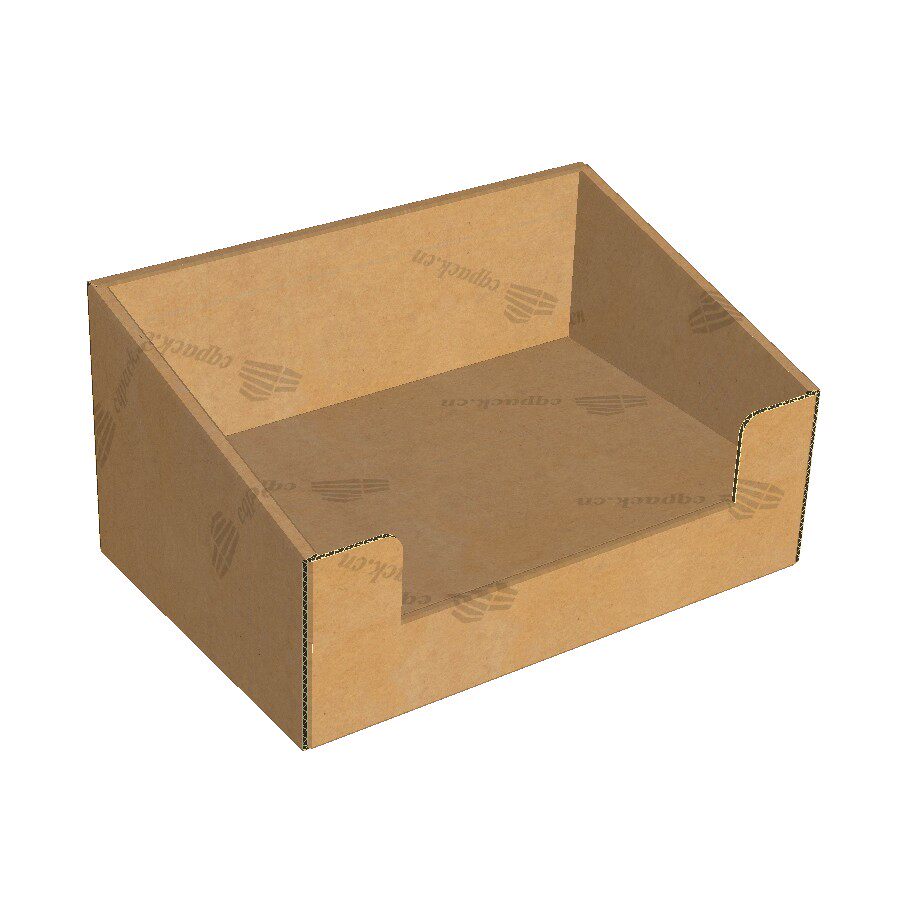 定制数码打样一个起倾斜结构盘式纸盒展示盒三层瓦楞纸板托盘包装