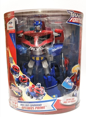 孩之宝正版绝版老货变形金刚08动画美版圆桶装擎天柱收藏版