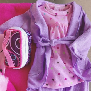 娃娃屋配饰18寸旅行女孩睡衣睡袋眼罩拖鞋套装45厘米美国女孩沙龙