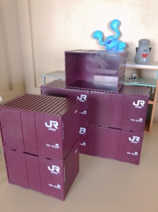 复古可爱JR集装箱货柜桌面摆件收纳盒儿童宝宝玩具礼物TOMIX港口