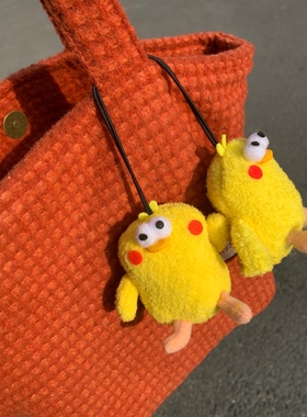 呆萌！正版日单DOCOMO鹦鹉兄弟脆皮鸡毛绒公仔挂件书包背包挂饰