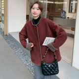 冬款！2C237-7707-P185复古红皮毛一体保暖外套控268，女装皮草，2C237
