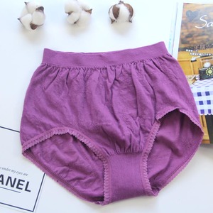 3400纯棉无侧缝加肥大码内裤胖MM妈妈款高腰加大码女士三角内裤
