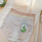 超薄冰丝透明性感中高腰32167 无痕裸感隐形裤 彩田内裤 女一片式