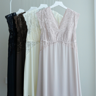 女士睡裙性感镂空蕾丝短袖 防凸点睡衣7630 宽松带胸垫冰丝柔滑薄款