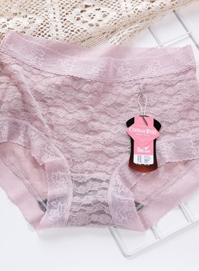 彩田31719中腰性感蕾丝镂空石墨烯棉裆包臀透气舒适女内裤31721