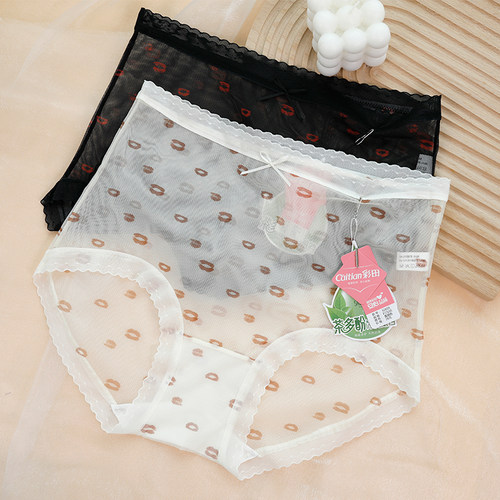 彩田2024新款超薄网纱性感女内裤