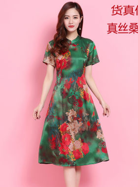 高端大牌弹力缎清仓真丝连衣裙