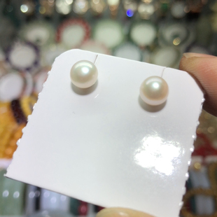 天然珍珠纯银针卡7 金标071