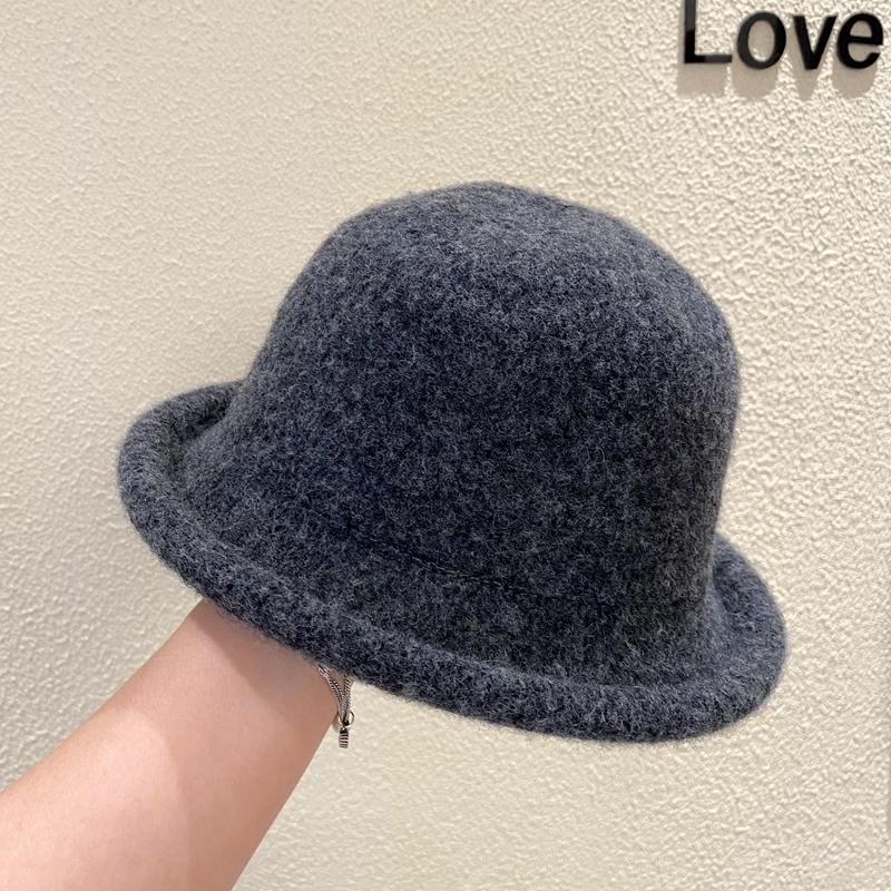 ins日系韩版羊毛小圆帽秋冬百搭洋气卷边礼帽简约时尚网红渔夫帽