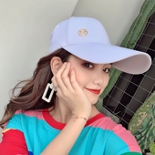 chic帽子女加长帽檐M标鸭舌帽四季 百搭遮阳帽黑白色棒球帽男 韩版