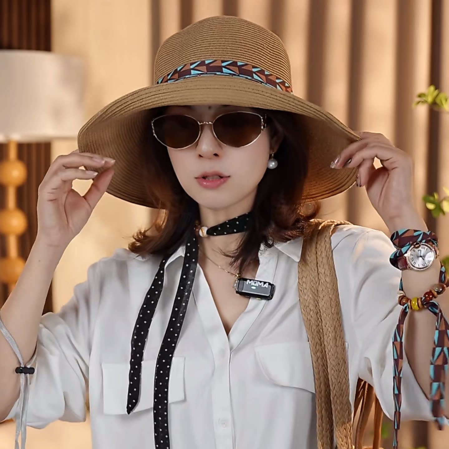 春夏旅游拍照草编大檐遮阳渔夫帽女时尚百搭防晒草帽海边沙滩帽子