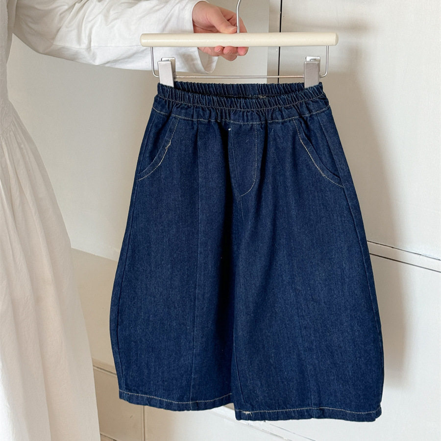 女童裤2026春季新款儿童韩版潮范时尚百搭宽松复古牛仔休闲弯刀裤