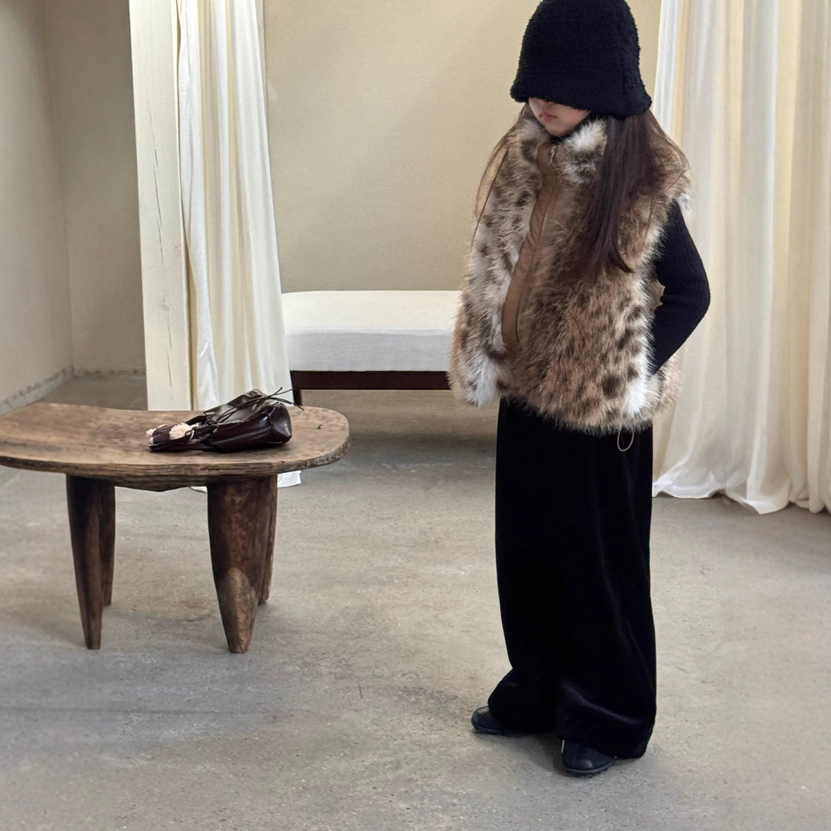 女童俏皮渐变雪奶豹仿皮草马甲 儿童复古野性时髦外套2025冬新款,童装/婴儿装/亲子装,皮草/仿皮草,淘宝优惠券,粉丝福利购,淘宝优惠卷