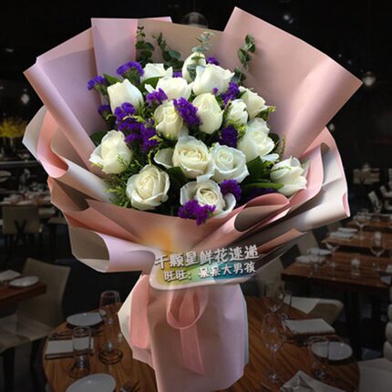 19朵白玫瑰 生日鲜花 鲜花速递 天津鲜花店 北京同城送花 白玫瑰