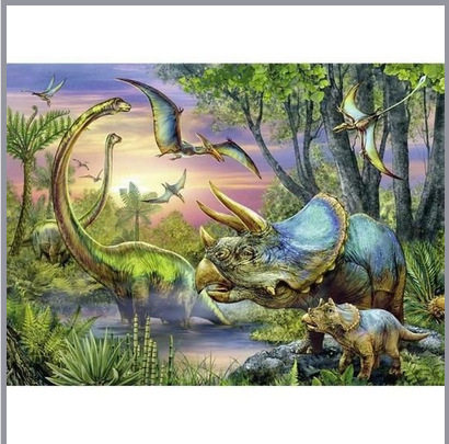 恐龙钻石画2022新款满钻小幅侏罗幻贴钻画客厅儿童粘点砖石十字绣