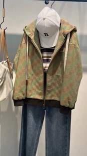 剪吊牌 胸围136 柚丁文艺复古连帽外套 正品