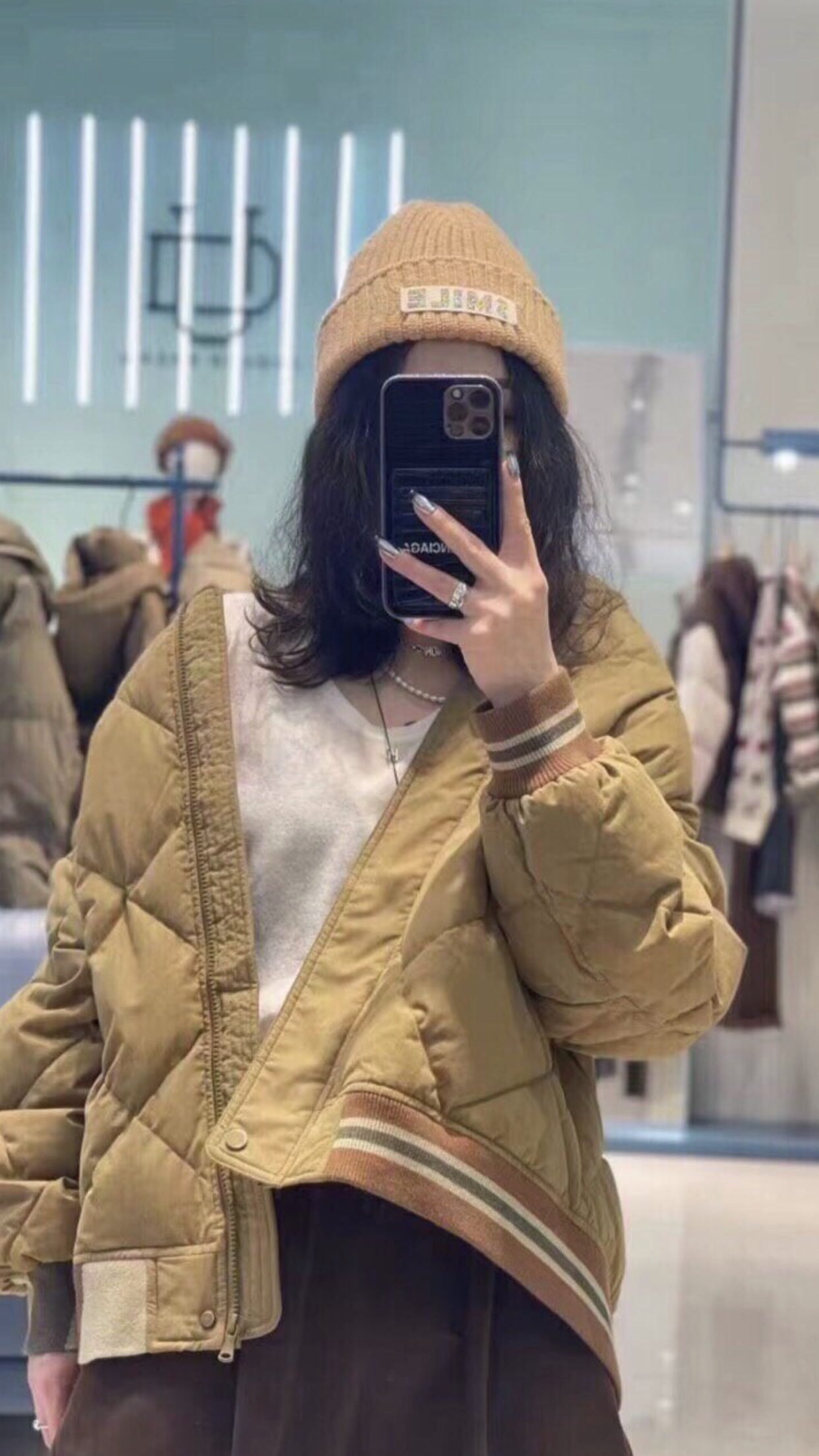 全新柚丁棒球领羽绒服外套 L胸羽绒服