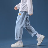 直播休闲宽松牛仔裤纯色百搭蓝色牛仔裤N12-P40，男装牛仔裤，电商B327