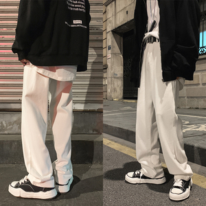 抖音直播港风男女潮流百搭白色牛仔裤直筒休闲裤 N23-P45加绒P55图片