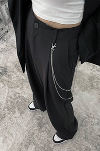 秋冬款宽松休闲裤百搭西装男女拖地裤情侣休闲裤  K13-P50送裤链图片