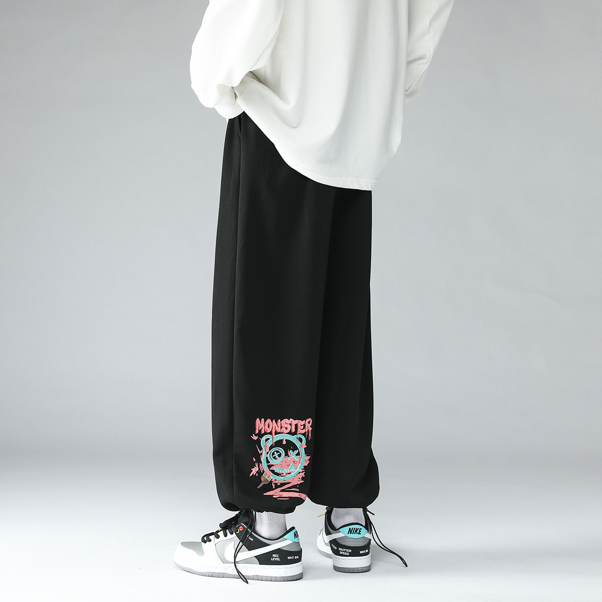 K26-P35秋冬新款港风男士运动卫裤休闲裤抽绳裤子,男装休闲裤,电商B327